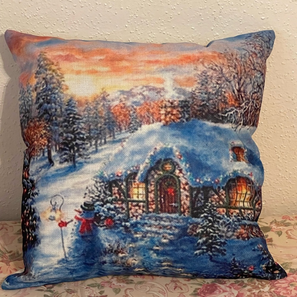 New Christmas Sunset Decorative Throw Pillow